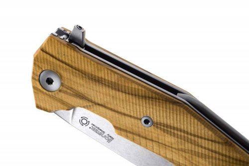 Складной нож Lion Steel KUR UL Olive Wood Flipper фото 6