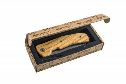 Складной нож Lion Steel KUR UL Olive Wood Flipper фото 9